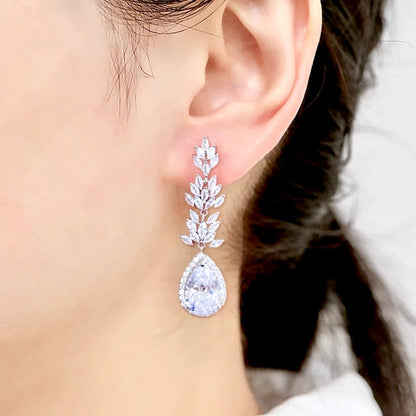 Aleda - Cubic Zirconia Bridal Earrings - More Colors Available