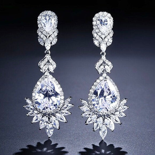 Shelley - Cubic Zirconia Bridal Earrings - More Colors