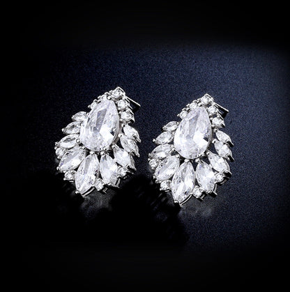 Maiky - Cubic Zirconia Bridal Earrings - Available in Silver, Rose Gold and Yellow Gold