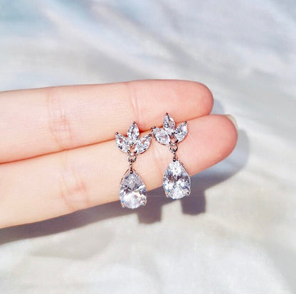 Cody - Cubic Zirconia Bridal Earrings - Available in Silver, Rose Gold and Yellow Gold