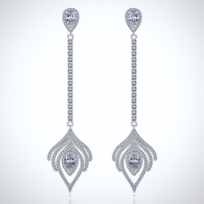 "Skylar" - Silver Cubic Zirconia Bridal Earrings