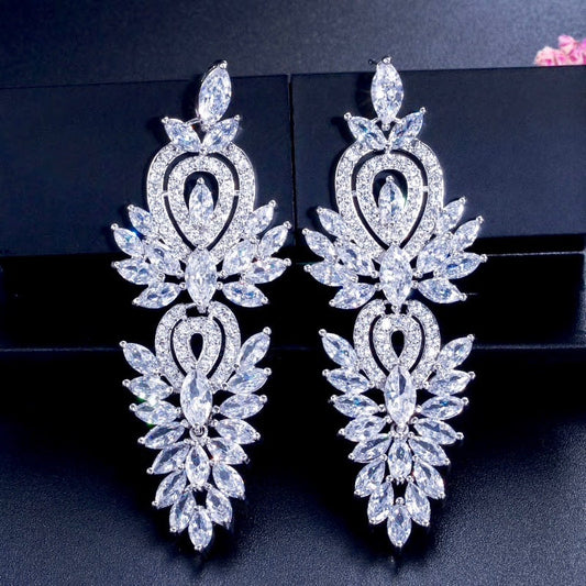 Haylani - Cubic Zirconia Bridal Earrings - Available in Silver, Rose Gold and Yellow Gold