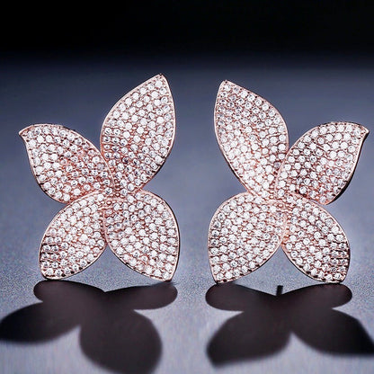 Zinnia - Cubic Zirconia Bridal Earrings - Available in Silver, Rose Gold and Yellow Gold