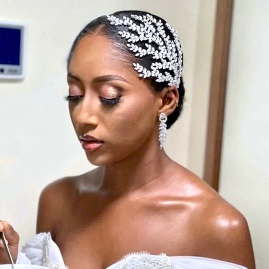 Lilou - Cubic Zirconia Bridal Hair Comb - Available in Silver and Yellow Gold