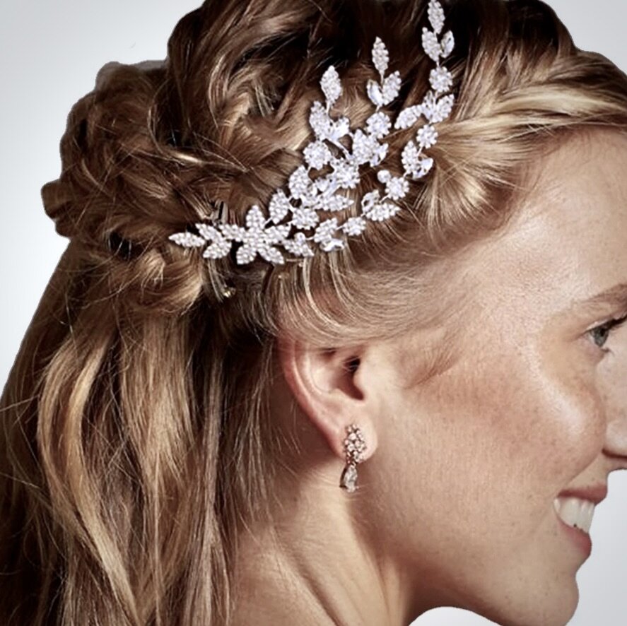 Gillian - Silver Cubic Zirconia Bridal Hair Comb