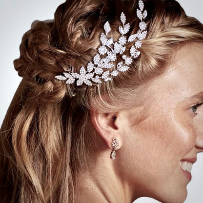 Gillian - Silver Cubic Zirconia Bridal Hair Comb