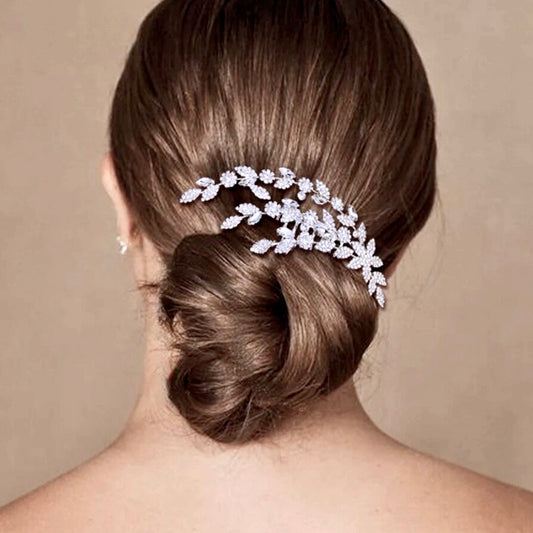 Gillian - Silver Cubic Zirconia Bridal Hair Comb