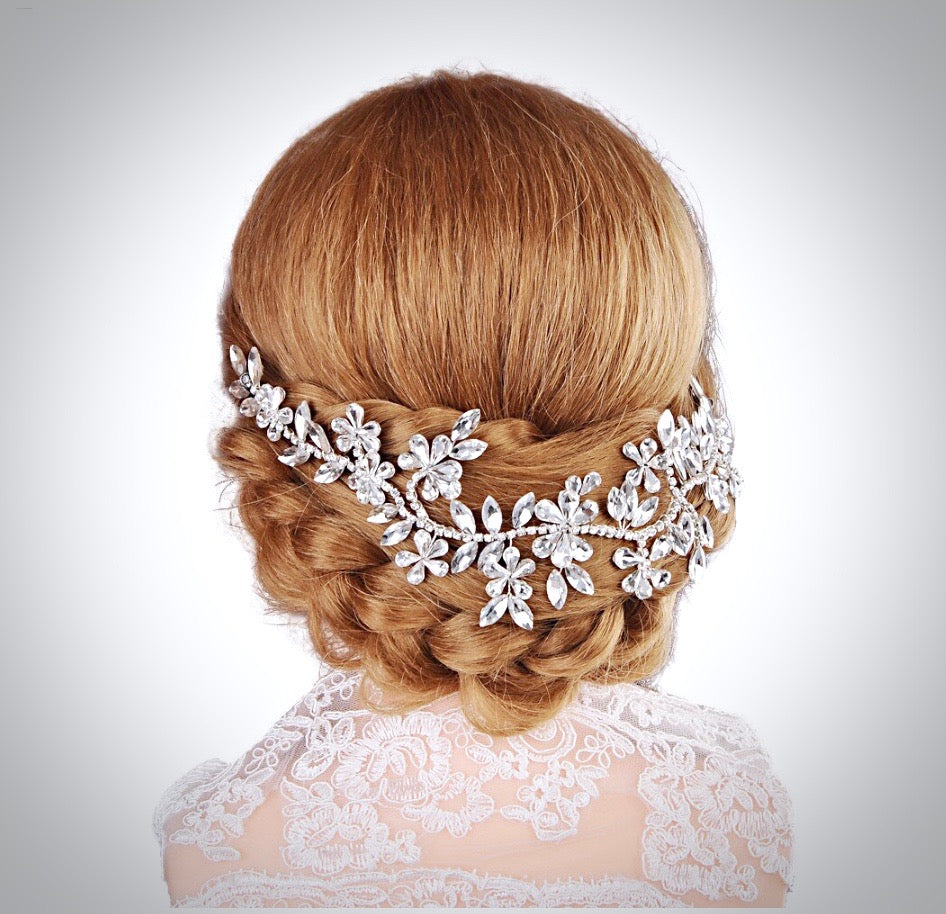 Dulce - Silver Crystal Bridal Hair Accessory
