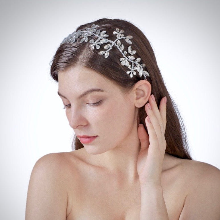 Dulce - Silver Crystal Bridal Hair Accessory