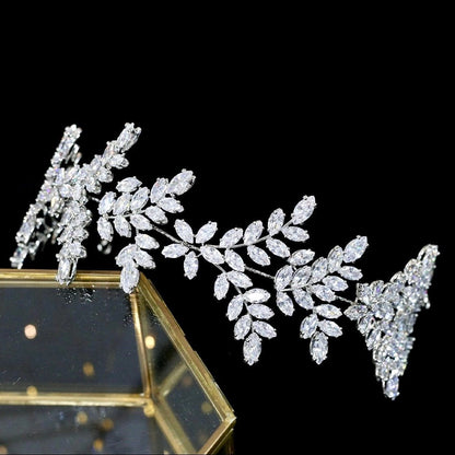 "Oaklynn" - CZ Bridal Headdress / Headband - Available in Silver, Rose Gold and Yellow Gold