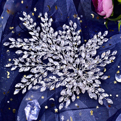 Olena - Crystal Bridal Hair Accessory Headdress - Available in Silver and Gold