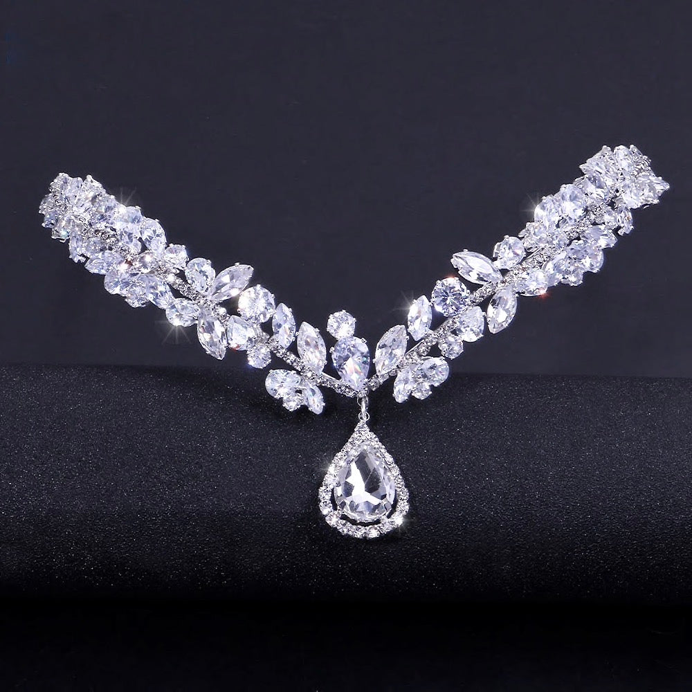 Imani - Cubic Zirconia Bridal Frontlet Tiara - Available in Silver and Gold