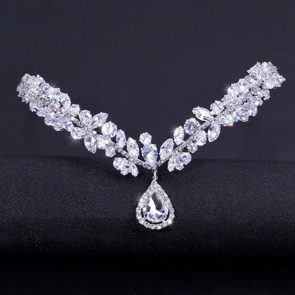Imani - Cubic Zirconia Bridal Frontlet Tiara - Available in Silver and Gold