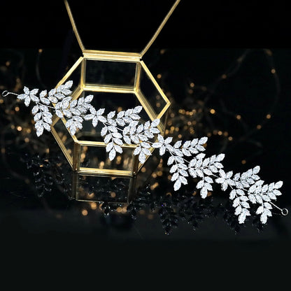 "Oaklynn" - CZ Bridal Headdress / Headband - Available in Silver, Rose Gold and Yellow Gold