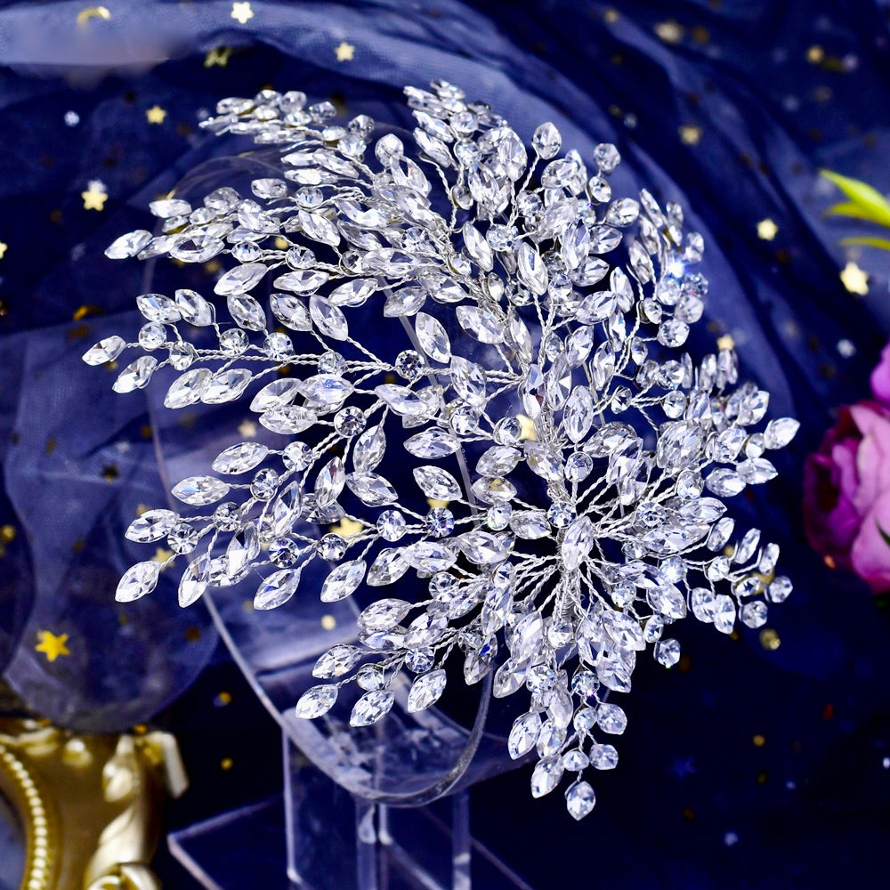 Olena - Crystal Bridal Hair Accessory Headdress - Available in Silver and Gold