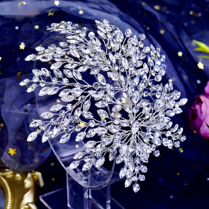 Olena - Crystal Bridal Hair Accessory Headdress - Available in Silver and Gold