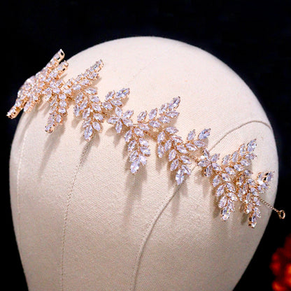 "Oaklynn" - CZ Bridal Headdress / Headband - Available in Silver, Rose Gold and Yellow Gold