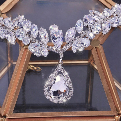 Imani - Cubic Zirconia Bridal Frontlet Tiara - Available in Silver and Gold