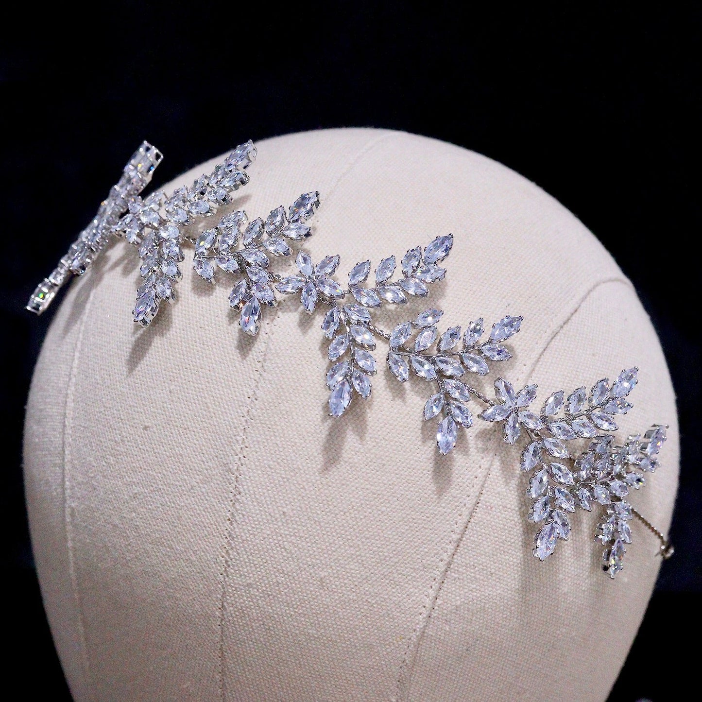 "Oaklynn" - CZ Bridal Headdress / Headband - Available in Silver, Rose Gold and Yellow Gold
