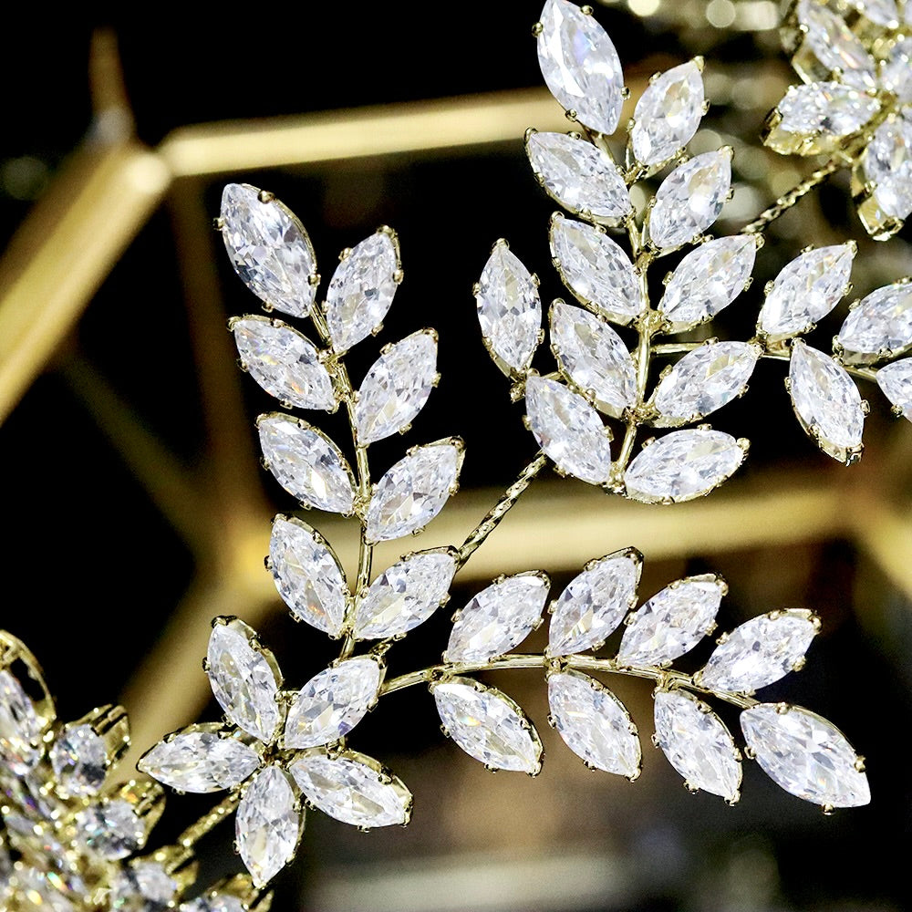 "Oaklynn" - CZ Bridal Headdress / Headband - Available in Silver, Rose Gold and Yellow Gold