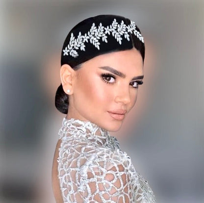 "Oaklynn" - CZ Bridal Headdress / Headband - Available in Silver, Rose Gold and Yellow Gold