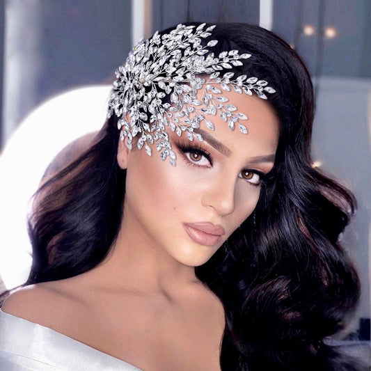 Olena - Crystal Bridal Hair Accessory Headdress - Available in Silver and Gold