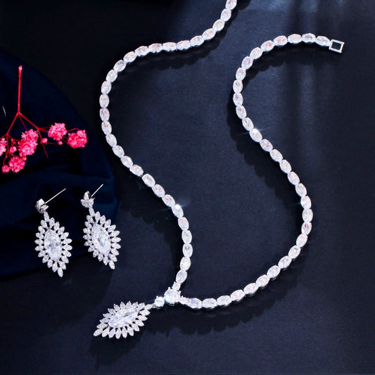 Luella - Cubic Zirconia Bridal Jewelry Set - Available in Silver and Gold