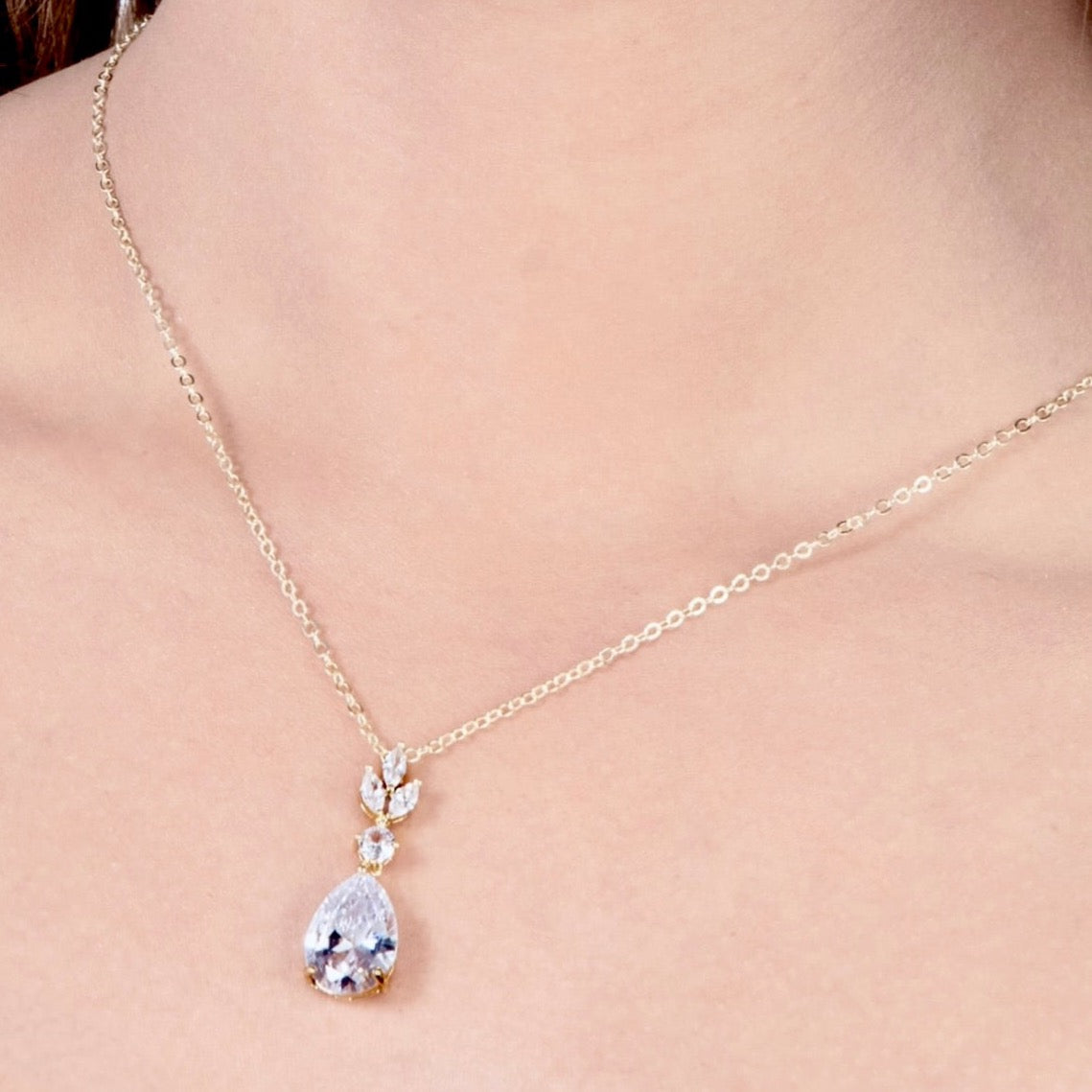 "Bella" - Cubic Zirconia Bridal Jewelry Set - Available in Silver, Rose Gold and Yellow Gold
