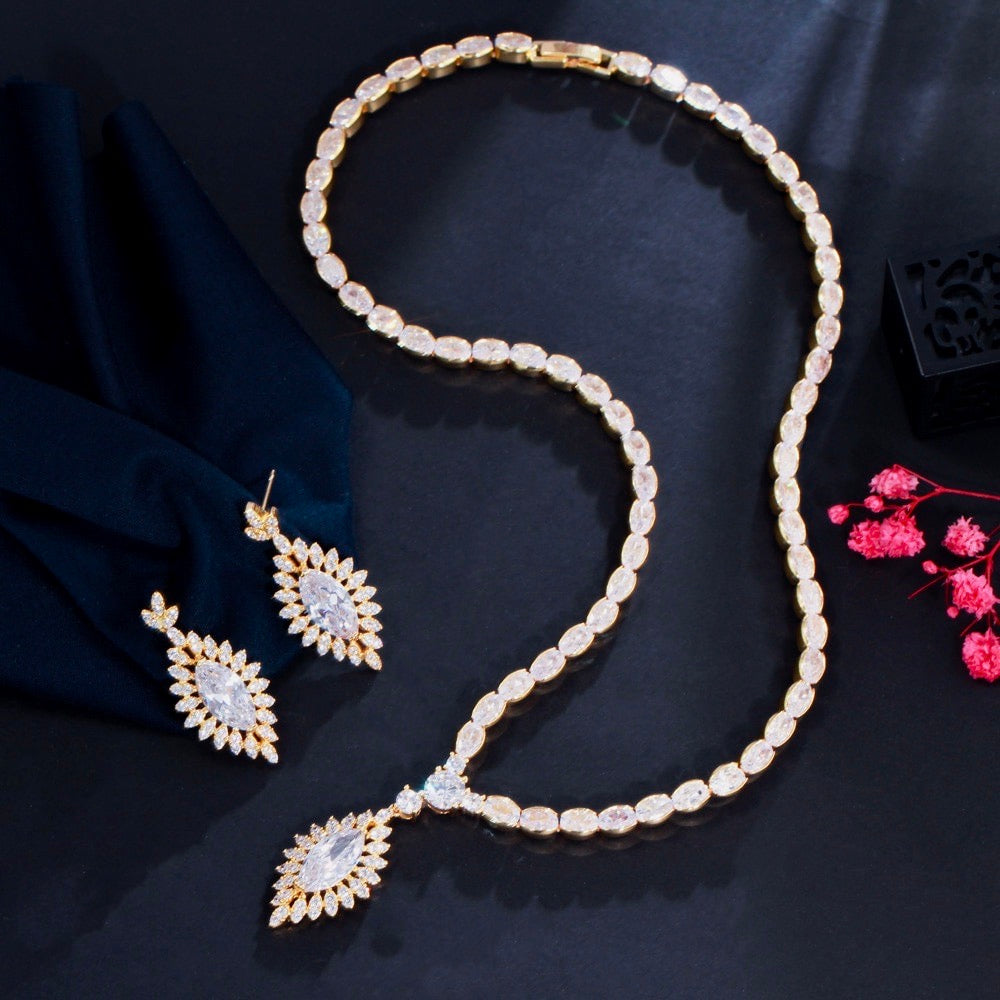 Luella - Cubic Zirconia Bridal Jewelry Set - Available in Silver and Gold
