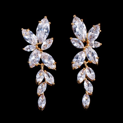 Vivienne - Luxury CZ Bridal Necklace and Earrings Set - Available in Silver, Rose Gold and Yellow Gold