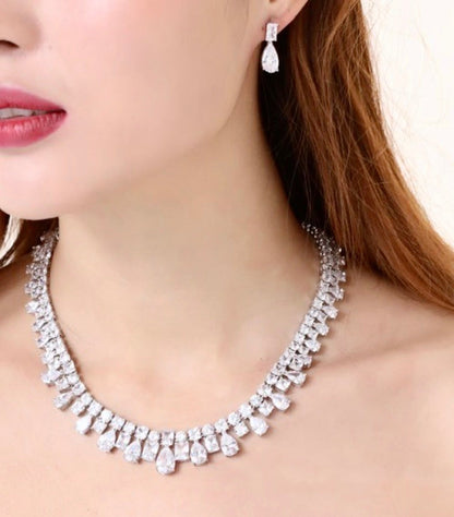 Regina - Silver Cubic Zirconia Bridal Jewelry Set
