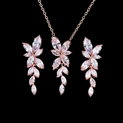 Vivienne - Cubic Zirconia Bridal Jewelry Set - Available in Silver, Rose Gold and Yellow Gold