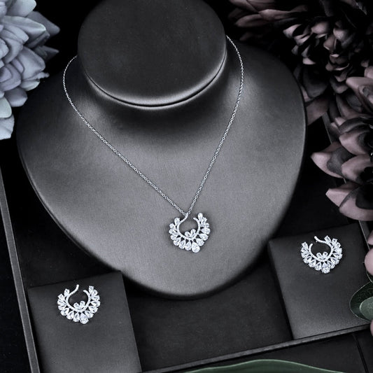Sage - Silver Cubic Zirconia Bridal Jewelry Set