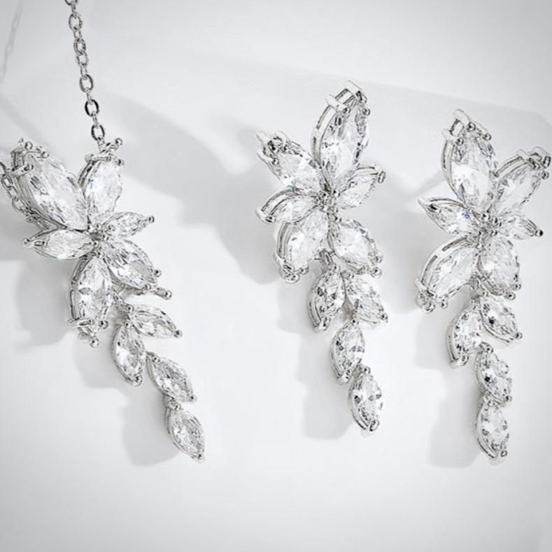 Vivienne - Cubic Zirconia Bridal Jewelry Set - Available in Silver, Rose Gold and Yellow Gold