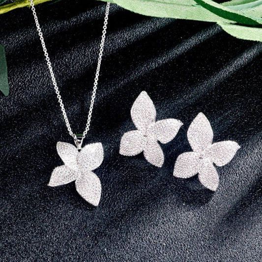"Zinnia" - Cubic Zirconia Bridal Jewelry Set - Available in Silver, Rose Gold and Yellow Gold
