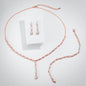 Elmira - Silver Cubic Zirconia Bridal Three-Piece Jewelry Set - Available in Silver and Rose Gold