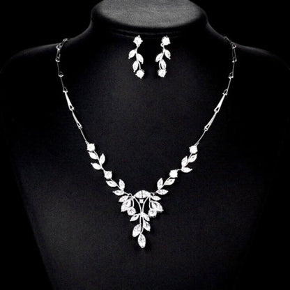 Jillian - Cubic Zirconia Bridal Jewelry Set - Available in Silver and Gold