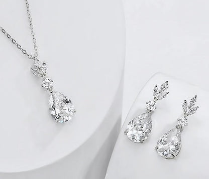 "Bella" - Cubic Zirconia Bridal Jewelry Set - Available in Silver, Rose Gold and Yellow Gold