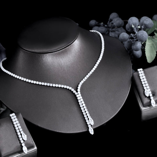 Alia - Silver Cubic Zirconia Bridal Jewelry Set