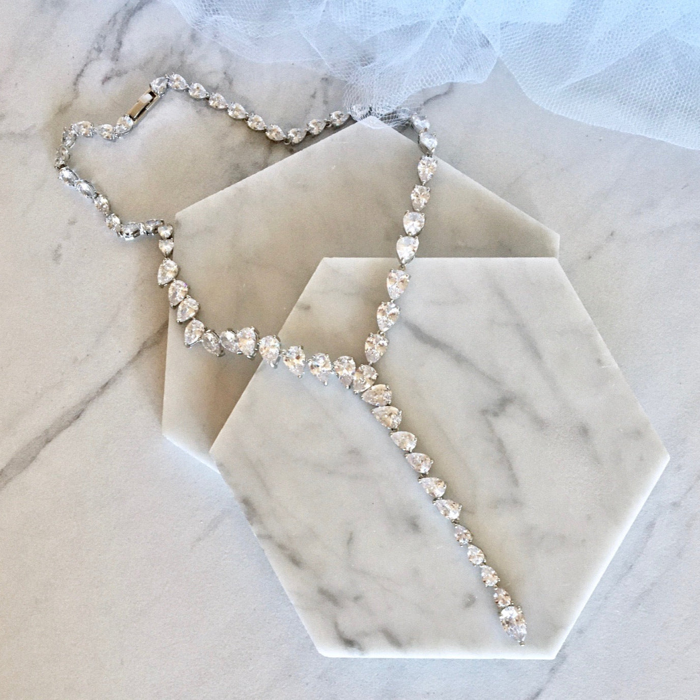 Marchesa - Silver Cubic Zirconia Bridal Jewelry Set
