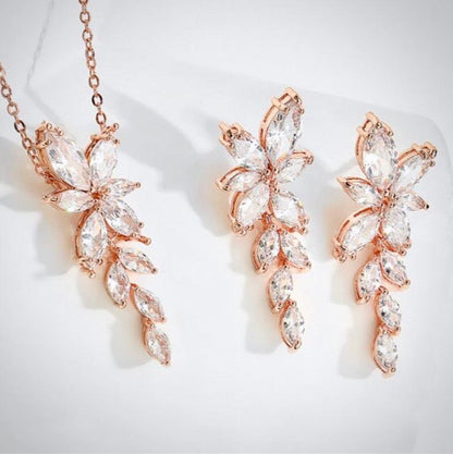 Vivienne - Cubic Zirconia Bridal Jewelry Set - Available in Silver, Rose Gold and Yellow Gold