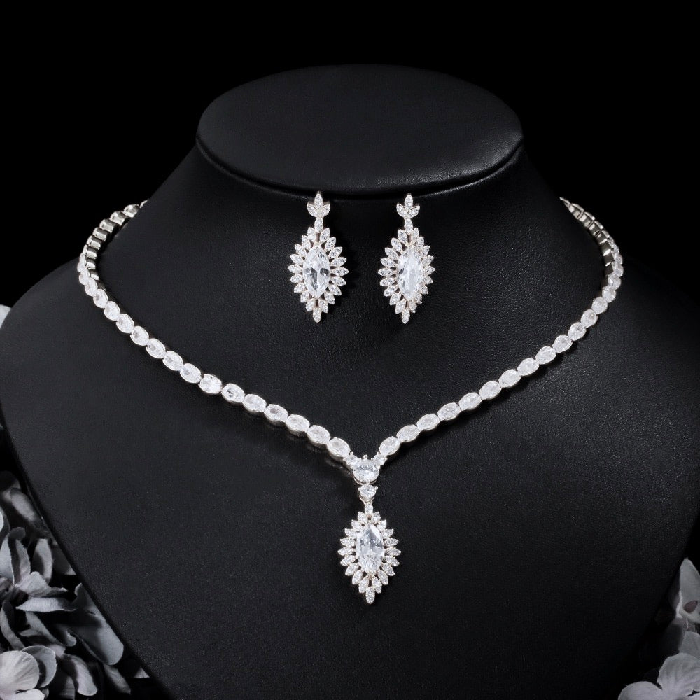 Luella - Cubic Zirconia Bridal Jewelry Set - Available in Silver and Gold