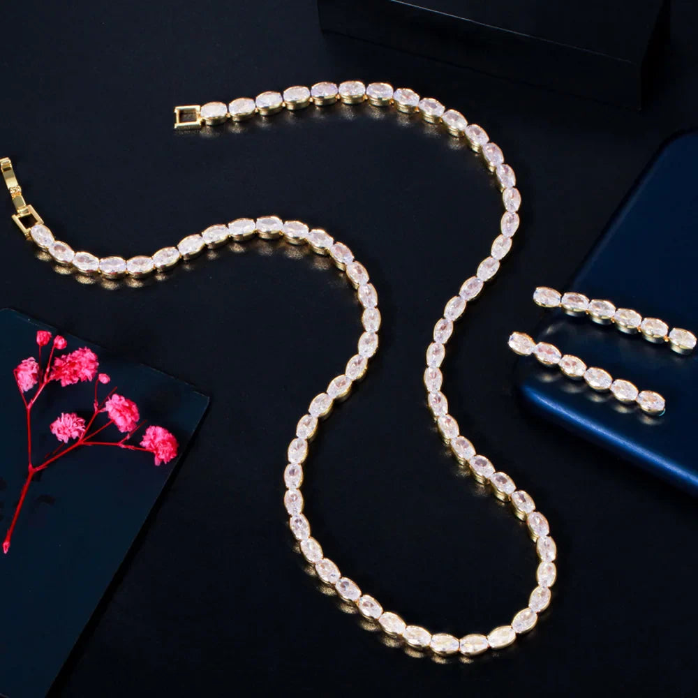 Tyra - Cubic Zirconia Bridal Jewelry Set - Available in Silver and Gold