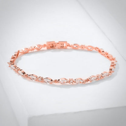 Elmira - Silver Cubic Zirconia Bridal Three-Piece Jewelry Set - Available in Silver and Rose Gold