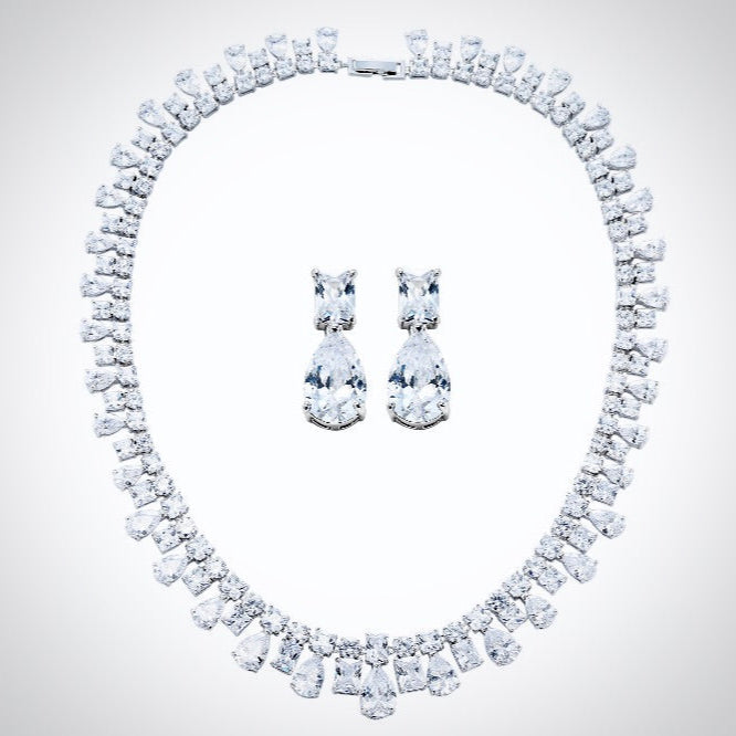 Regina - Silver Cubic Zirconia Bridal Jewelry Set