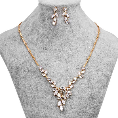 Jillian - Cubic Zirconia Bridal Jewelry Set - Available in Silver and Gold