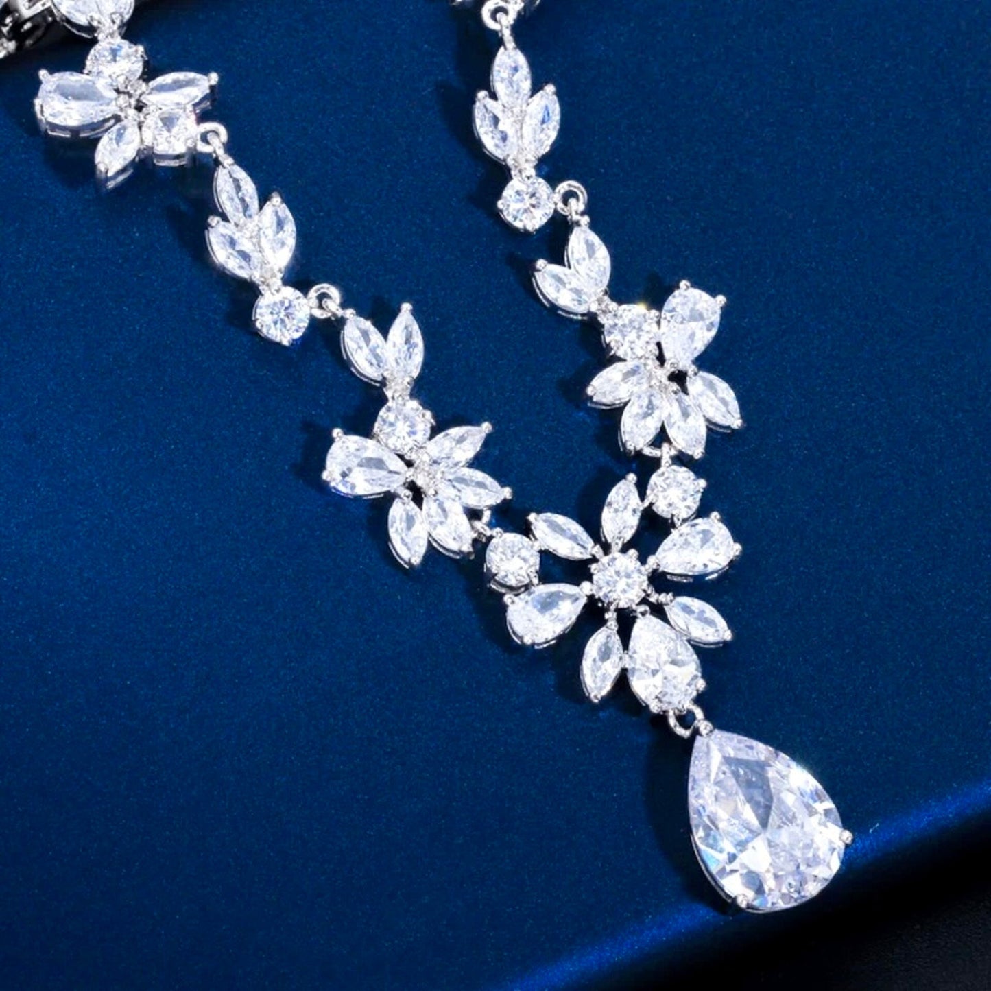 Amber - Cubic Zirconia Bridal Jewelry Set - Available in Silver, Yellow Gold and Rose Gold