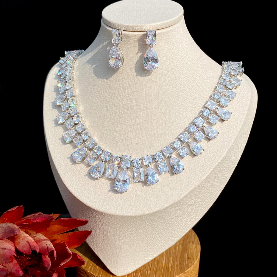 Regina - Silver Cubic Zirconia Bridal Jewelry Set