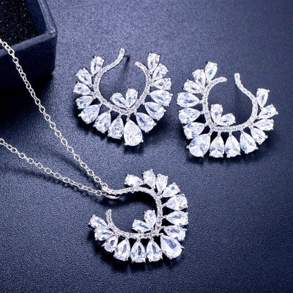 Sage - Silver Cubic Zirconia Bridal Jewelry Set