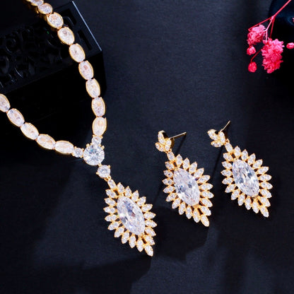 Luella - Cubic Zirconia Bridal Jewelry Set - Available in Silver and Gold